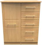 Faye Oak Effect 1 Door Midi Wardrobe