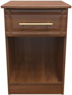 Faye Walnut Effect 1 Drawer Bedside Cabinet