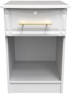 Faye White Ash 1 Drawer Bedside Cabinet with Lock