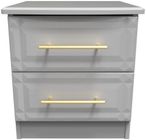 Faye Grey Ash 2 Drawer Bedside Cabinet