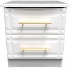 Faye White 2 Drawer Bedside Cabinet