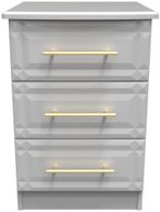 Faye Grey Ash 3 Drawer Bedside Cabinet