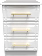 Faye White 3 Drawer Bedside Cabinet