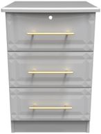 Faye Grey 3 Drawer Bedside Cabinet with Lock