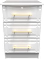 Faye White 3 Drawer Bedside Cabinet with Lock