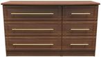 Faye Walnut Effect 6 Drawer Midi Dresser