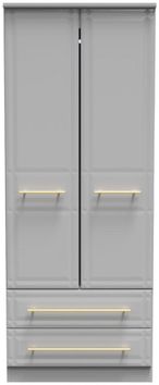Faye Grey Ash 2 Door 2 Drawer Double Wardrobe