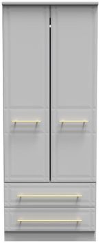 Faye Grey 2 Door 2 Drawer Double Wardrobe