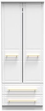 Faye White 2 Door 2 Drawer Double Wardrobe