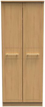 Faye Oak Effect 2 Door Plain Tall Wardrobe