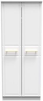 Faye White 2 Door Plain Tall Wardrobe