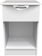 Flora White 1 Drawer Bedside Cabinet