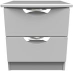 Flora Grey 2 Drawer Bedside Cabinet