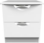 Flora White 2 Drawer Bedside Cabinet