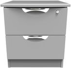 Flora Grey 2 Drawer Bedside Cabinet with Lock
