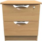 Flora Oak Effect 2 Drawer Bedside Cabinet with Lock