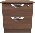Flora Walnut Effect 2 Drawer Bedside Cabinet with Lock