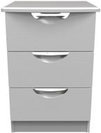 Flora Grey Ash 3 Drawer Bedside Cabinet