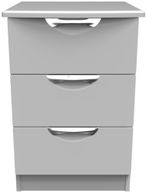 Flora Grey 3 Drawer Bedside Cabinet