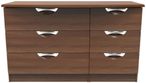 Flora Walnut Effect 6 Drawer Midi Dresser