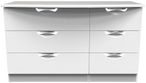Flora White 6 Drawer Midi Dresser