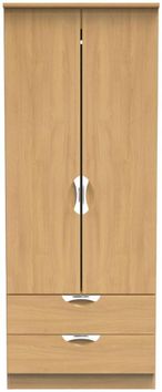 Flora Oak Effect 2 Door 2 Drawer Double Wardrobe
