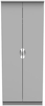 Flora Grey Ash 2 Door Plain Tall Wardrobe