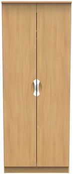 Flora Oak Effect 2 Door Plain Tall Wardrobe