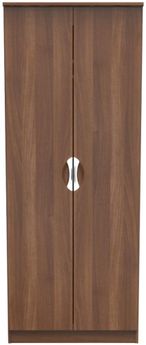 Flora Walnut Effect 2 Door Plain Tall Wardrobe