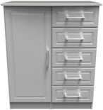 Gina Grey Ash 1 Door Midi Wardrobe