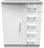 Gina White 1 Door Midi Wardrobe