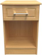Gina Oak Effect 1 Drawer Bedside Cabinet
