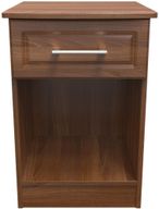 Gina Walnut Effect 1 Drawer Bedside Cabinet