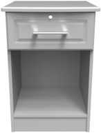 Gina Grey 1 Drawer Bedside Cabinet with Lock