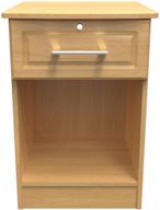 Gina Oak Effect 1 Drawer Bedside Cabinet with Lock