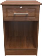 Gina Walnut Effect 1 Drawer Bedside Cabinet with Lock