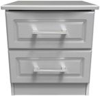 Gina Grey Ash 2 Drawer Bedside Cabinet