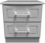 Gina Grey 2 Drawer Bedside Cabinet
