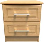 Gina Oak Effect 2 Drawer Bedside Cabinet