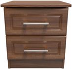 Gina Walnut Effect 2 Drawer Bedside Cabinet