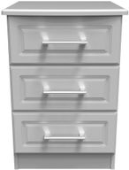 Gina Grey 3 Drawer Bedside Cabinet