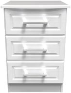 Gina White 3 Drawer Bedside Cabinet