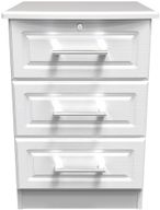 Gina White 3 Drawer Bedside Cabinet with Lock