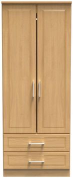 Gina Oak Effect 2 Door 2 Drawer Double Wardrobe
