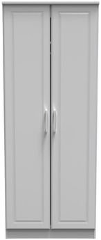Gina Grey Ash 2 Door Plain Tall Wardrobe