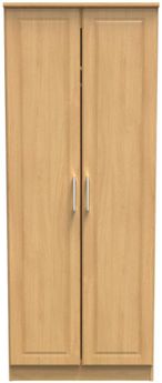 Gina Oak Effect 2 Door Plain Tall Wardrobe