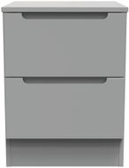 Milan Grey 2 Drawer Bedside Cabinet