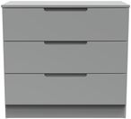 Milan Grey 3 Drawer Small Chest
