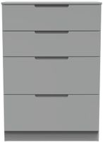 Milan Grey 4 Drawer Deep Chest
