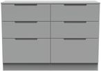 Milan Grey 6 Drawer Midi Chest